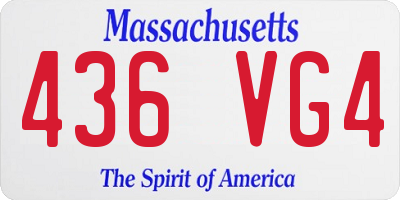 MA license plate 436VG4