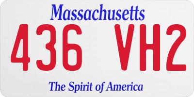 MA license plate 436VH2