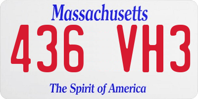 MA license plate 436VH3