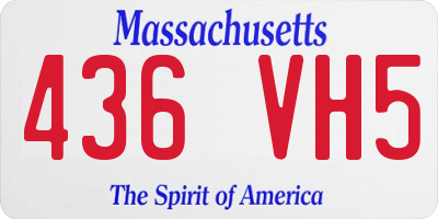 MA license plate 436VH5