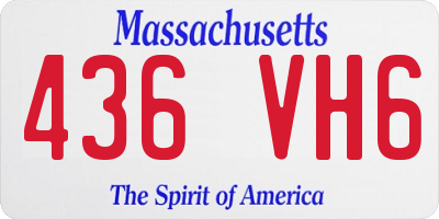 MA license plate 436VH6