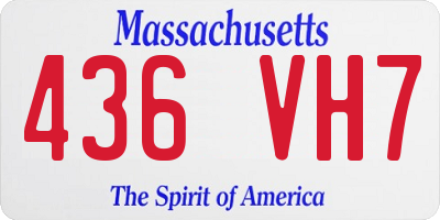 MA license plate 436VH7