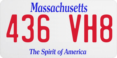 MA license plate 436VH8