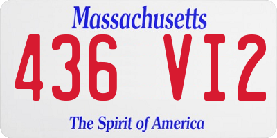 MA license plate 436VI2