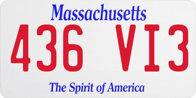 MA license plate 436VI3