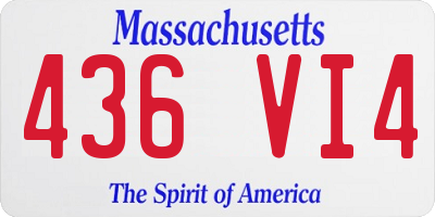 MA license plate 436VI4