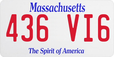 MA license plate 436VI6