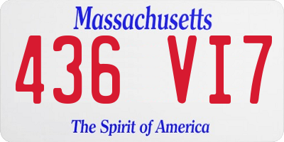 MA license plate 436VI7
