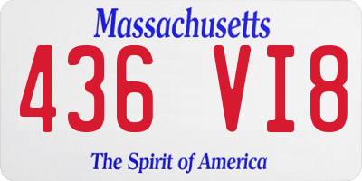 MA license plate 436VI8