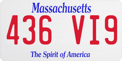 MA license plate 436VI9