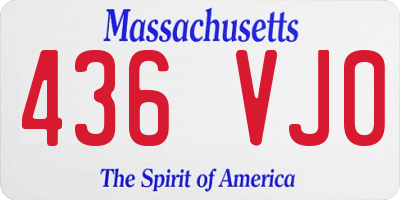 MA license plate 436VJ0