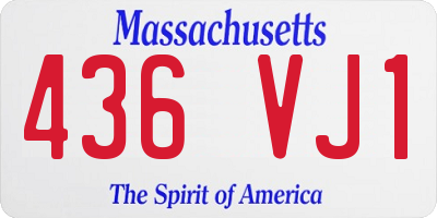MA license plate 436VJ1