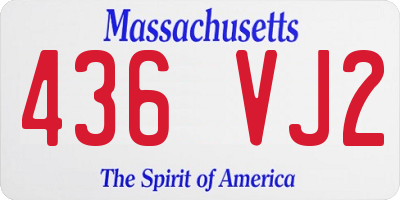 MA license plate 436VJ2