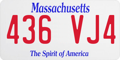 MA license plate 436VJ4