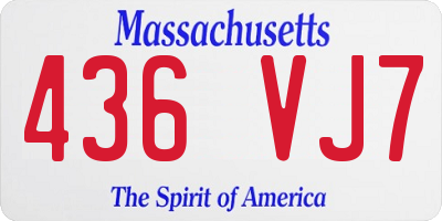 MA license plate 436VJ7