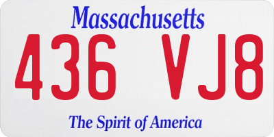 MA license plate 436VJ8