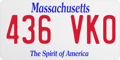 MA license plate 436VK0
