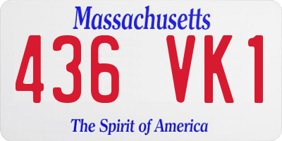MA license plate 436VK1