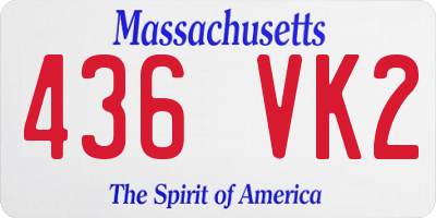 MA license plate 436VK2