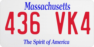 MA license plate 436VK4