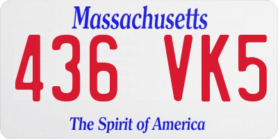 MA license plate 436VK5