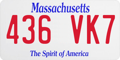 MA license plate 436VK7