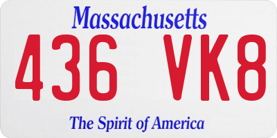 MA license plate 436VK8