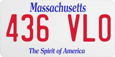 MA license plate 436VL0