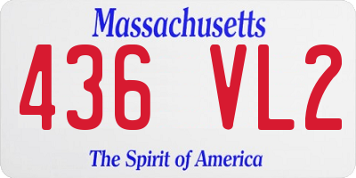 MA license plate 436VL2