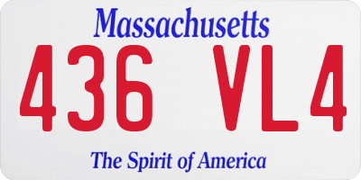 MA license plate 436VL4