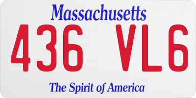 MA license plate 436VL6