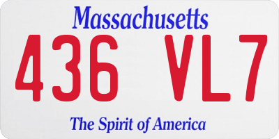 MA license plate 436VL7