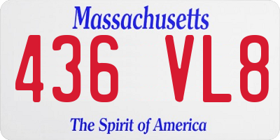 MA license plate 436VL8