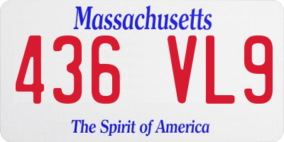 MA license plate 436VL9