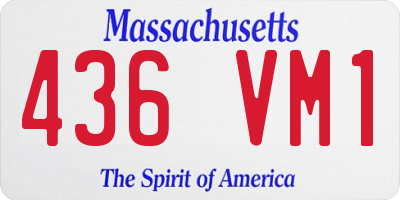 MA license plate 436VM1