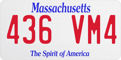MA license plate 436VM4