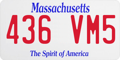 MA license plate 436VM5