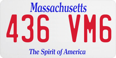 MA license plate 436VM6