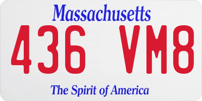 MA license plate 436VM8
