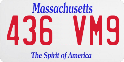 MA license plate 436VM9