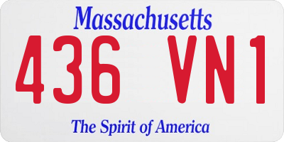 MA license plate 436VN1