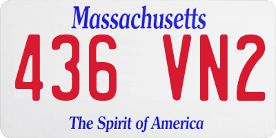 MA license plate 436VN2