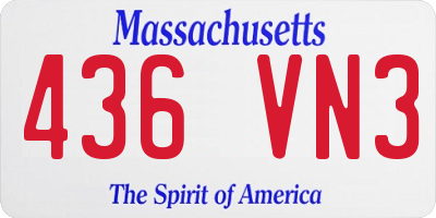 MA license plate 436VN3