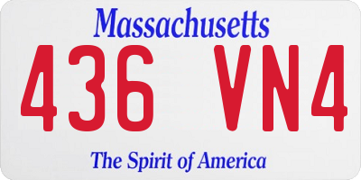 MA license plate 436VN4