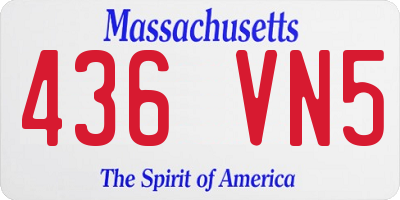 MA license plate 436VN5