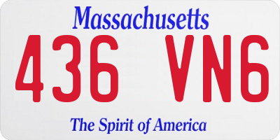 MA license plate 436VN6