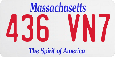 MA license plate 436VN7