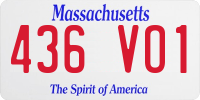 MA license plate 436VO1
