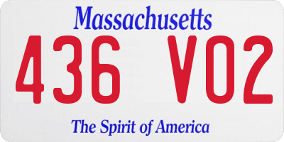 MA license plate 436VO2