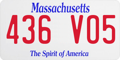 MA license plate 436VO5